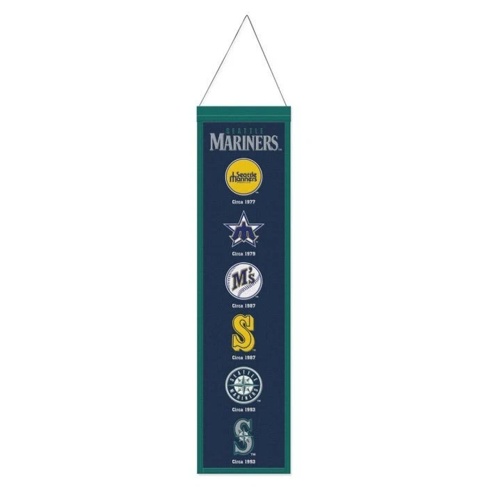 Seattle Mariners MLB Heritage Banner Embroidered Wool 8" X 32" - Image 1 of 1