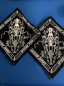 Lot of 2 Sailor Jerry Spiced Rum Skeleton Spiked Helmet Bandana (New) motorcycle