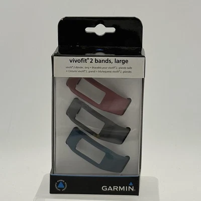 Nuevo Garmin Vivofit 2 Bandas Grandes Paquete de 3 Borgoña/Pizarra/Azul Marino (Rojo/Negro/Azul) * Foto 1 de 4