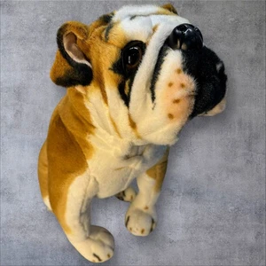 Large English Bulldog Boxer Mastiff Stuffed Animal Realistic Look 18" Plush - Picture 1 of 8