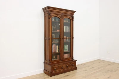Victorian Eastlake Antique Carved Walnut Bookcase or Display #54996 - Image 1 of 4