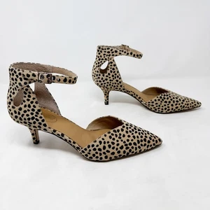Corso Como Size 10M Devorah Suede Leopard Print Cutout Pointed Toe Kitten Heel - Picture 1 of 12