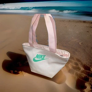 Nike Insulated Lunch Box Tote Thermal Cooler Bag Pink Green Picnic Excellent - Picture 1 of 5