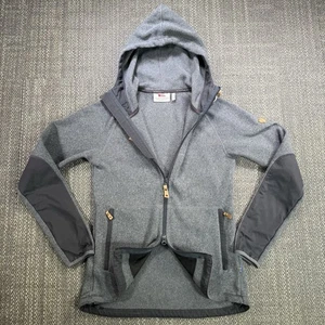 Fjällräven Ovik Fleece Full Zip Hoodie Damen XS dunkelgrau Ellenbogen Patch Outdoor - Bild 1 von 23
