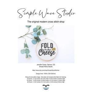 Schitt's Creek - Fold in the Cheese Quote - Counted Cross Stitch Pattern Chart - Picture 1 of 5