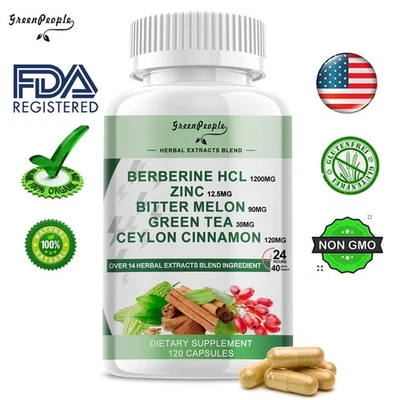 100% Pure Berberine HCL Extract 1200mg, Healthy Cholesterol, Anti-inflammatory - Изображение 1 из 4