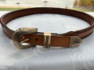 Cinturón de cuero Saddle Shop Western Whipstitch 1991 talla 38 - Imagen 1 de 8
