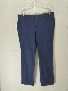 Dockers Pants Womens 12 Blue Chino Straight Leg Stretch Casual Trousers Pocket - Picture 1 of 20