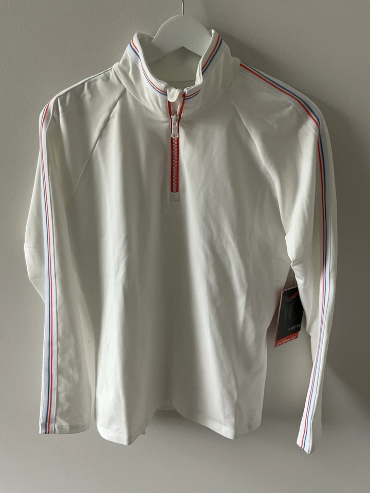 NUEVO CON ETIQUETAS FERA Pullover para mujer 1/2 cremallera corredor ropa deportiva a rayas Foto 1 de 4