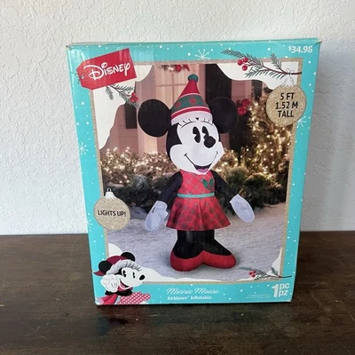Disney Minnie Mouse 5 pies inflable soplado por aire decoración de patio de Navidad iluminar Foto 1 de 4