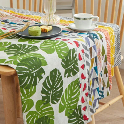 Leaves Table Runner Holiday Party Decor Tablecloth Bohemian Dining Table Runners - Image 1 of 4