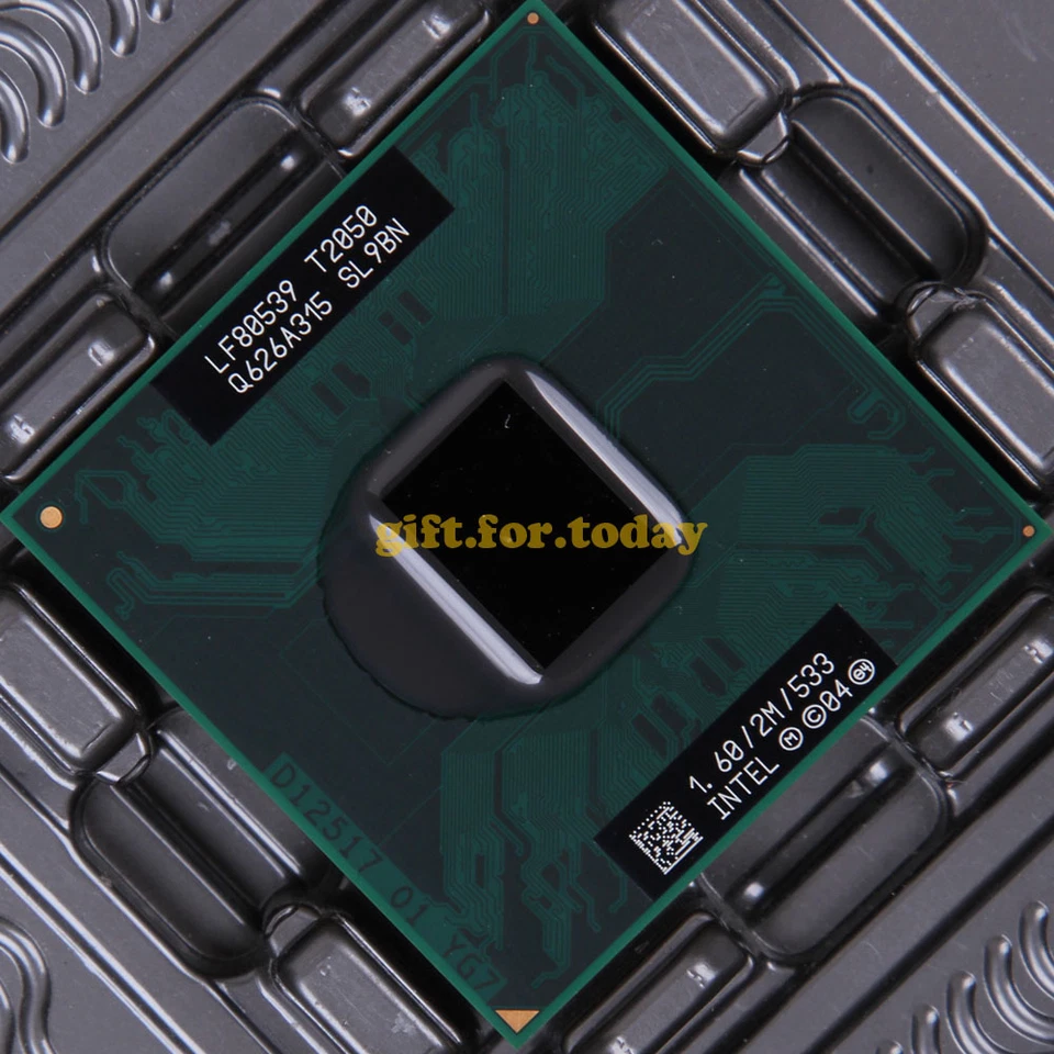 Original Intel Core Duo T2050 1.6 GHz Dual-Core (LF80539GE0252M) Processor CPU - Image 1 of 1