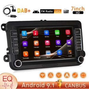 7" DAB+ Autoradio Android 9.1 GPS 2 DIN Für VW GOLF 5 6 Passat Touran Polo Caddy - Bild 1 von 12