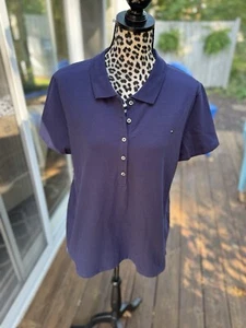 Tommy Hilfiger Women's Navy Blue Polo Shirt Short Sleeve Top sz XXL New - Picture 1 of 8