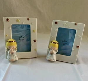 Pair Praying Angel Picture Frames Hallmark Stars - Picture 1 of 3