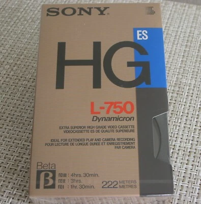 NEW IN SHRINK WRAP- SONY BETA ES-HG L-750 DYNAMICRON BETAMAX VIDEO CASSETTE TAPE - Image 1 of 4