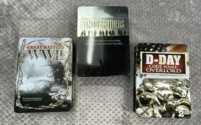 Lot of 3 WW2 World War 2 DVD Band of Brothers Great Battles D Day USA Veteran Foto 1 de 4