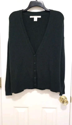 Womens Max Studio WOOL NYLON Blend Button Cardigan Sweater Medium Forest Green - Image 1 of 4
