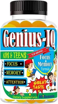 Kids Focus and Attention Supplement, Kids Brain Booster Omega & DHA Gummies 60ct - Image 1 of 4