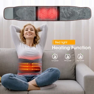 Red Light Heating Waist Belt Vibration Massager Lumbar Back Pain Relief Therapy - Picture 1 of 17