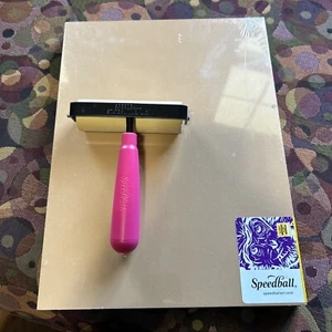 NEW Speedball Linoleum Block 9"x12" with 4" Speedball Soft Rubber Roller - L@@K - Picture 1 of 6