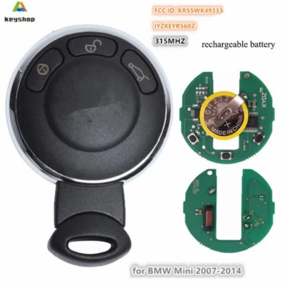 For 2007 2008 2009 2010 2011 2012 2013 2014 Mini Cooper Smart Key FOB 3 Button - Image 1 of 2