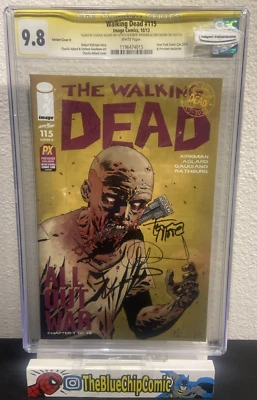 The Walking Dead #115 CGC 9,8 Sig. por Adlard, Kirman y Moore, variante NYCC Foto 1 de 2
