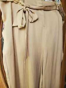 Sz 14 NWT Alfani Front Tie Wide Leg Pants Camel ISLAND BREEZE Lycocell $69 - Picture 1 of 8