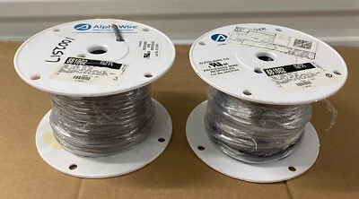 Alpha Wire  881802 Slate 100 FT  18 AWG Tinned Copper Spools Lot of 2 - Image 1 of 2