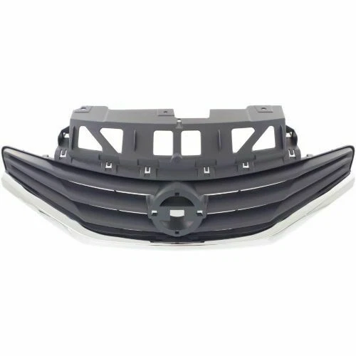 for 2014-2017 NISSAN VERSA NOTE Front Bumper Upper Grille Black & Chrome NEW - Image 1 of 1