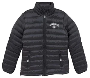 Jack Daniel's Old No.7 Brand Tennessee Whiskey Logo Puffer Jacket - Black - Picture 1 of 2