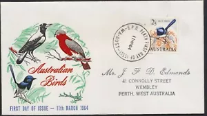 Australia 1964 Pre-Decimal Birds 2'5 Blue Wren GPO PERTH FDC CDS - Picture 1 of 1
