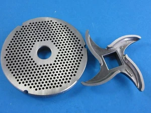 SET #42 x 1/8" 3 mm Hobart Cabelas Carnivore Biro Meat Grinder Plate & knife - Picture 1 of 3