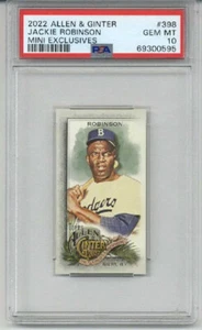 2022 TOPPS ALLEN & GINTER MINI EXCLUSIVES #398 JACKIE ROBINSON PSA 10 LOW POP - Picture 1 of 2