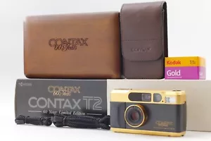 【Almost Unused + Box】 Contax T2 Gold 60th 35mm Point & Shoot Film Camera Japan - Picture 1 of 13