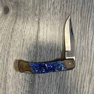 Vintage 4” Blue Tristar Traders Pocket Knife - Picture 1 of 4