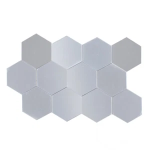 12 Pcs Decorative Wall Art Self-adhesive Mirrors Hexagon Stickers DIY Decal - Picture 1 of 12