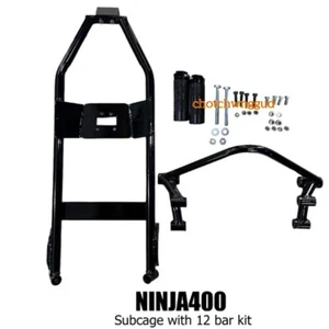 Kawasaki Ninja400 Stunt Cages Subcage with 12 bar Add Titanium Part Black Steel - Picture 1 of 6