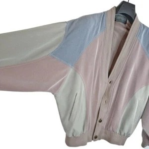 ROPA OTTO VINTAGE Para hombres Diseñador Enfermo Estilo Años 90 Colorido Cárdigan Chaqueta L - Imagen 1 de 8