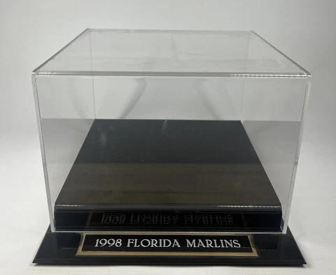 Hat Display Case with 1998 Florida Marlins Plaque Cover