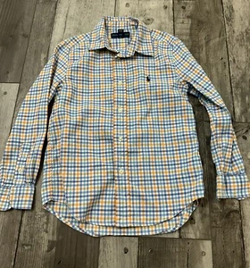 Polo Ralph Lauren Shirt Boys Blue Brown 6 Plaid Long Sleeve Youth Button Holiday - Picture 1 of 5