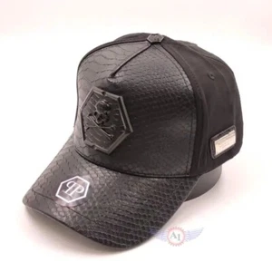 Cappello piatto berretto baseball sportivo PHILIPP PLEIN uomo pelle nero teschio originale - Foto 1 di 4