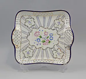 9987158 Othengrafen Breakthrough Tray Bowl Porcelain Flowers Gold Decor 28x24cm - Picture 1 of 1