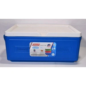 Vintage Blue Coleman Party Stacker Cooler 24-Can Model 6225 USA Stackable 0425!! - Picture 1 of 9