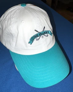 The Villages Florida Golf verstellbarer Baumwollhut - Vintage 1990er grün und weiß - Bild 1 von 11