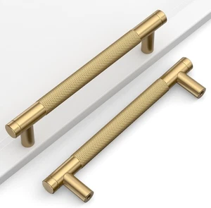 Paquete de 10 tiradores de gabinete de cocina moleteados de 5" 128 mm tiradores de cajón... - Imagen 1 de 17