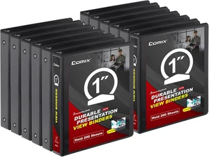 Carpeta 3 aros 1 pulg negra PVC libre con portada clara confezione da 12 200 hojas tamano - Foto 1 di 12