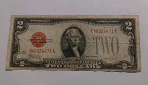 1928 $2 Dollar Red Seal Note - Picture 1 of 2