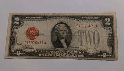 1928 $2 Dollar Red Seal Note - Image 1 of 2