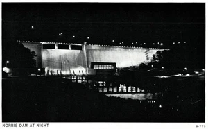 Norris Dam At Night, Vintage Postcard - Picture 1 of 2